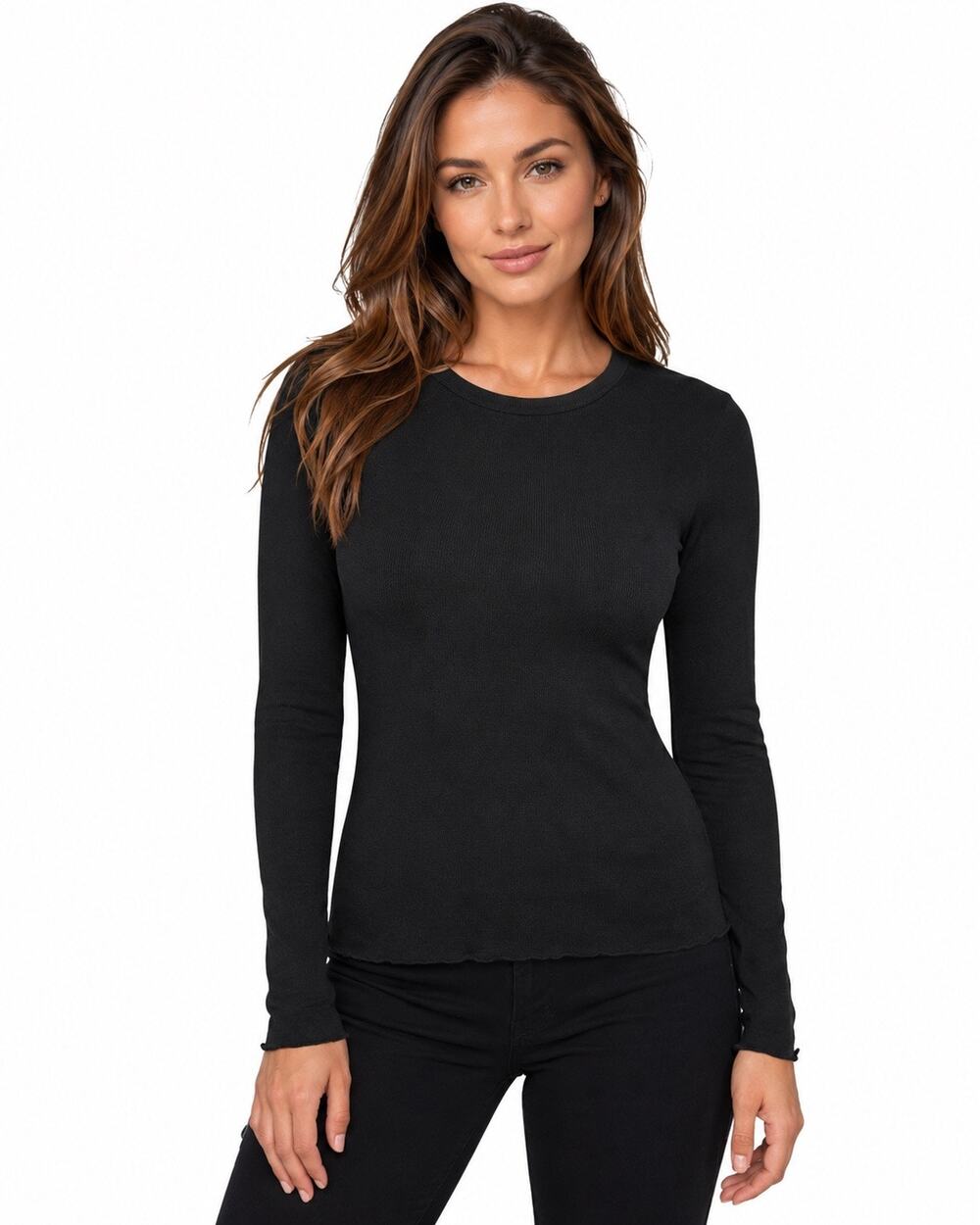 Polo Ralph Lauren Women’s Black Ribbed Long Sleeve Top Size XL